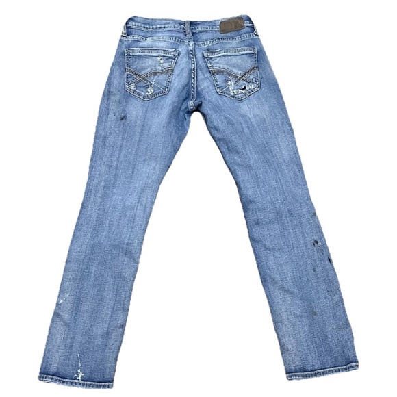 BKE Buckle Jake Straight Blue Distressed Paint Splatter  Distressed Men’s 32X32 - Picture 2 of 10